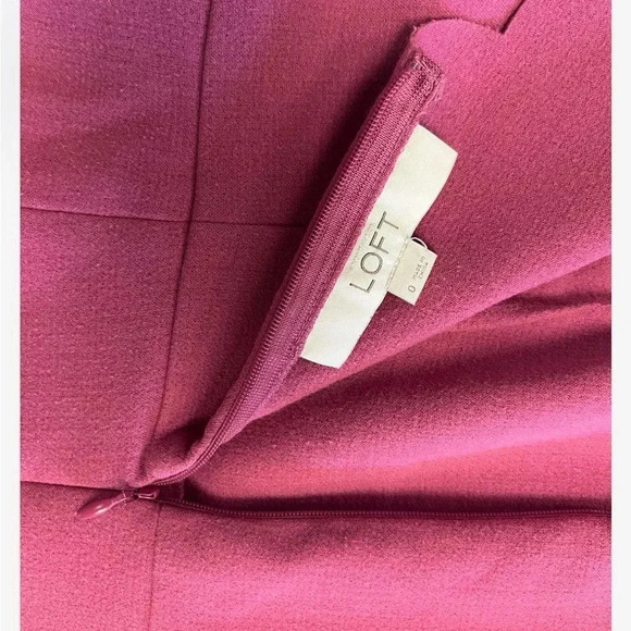 Loft Mini Scalloped Sleeveless  Pink Dress Size 0 - Picture 11 of 11